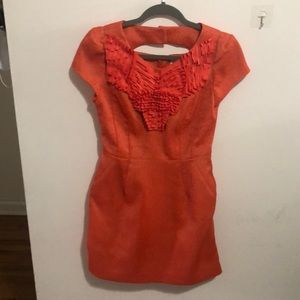 EnC orange short sleeve mini dress